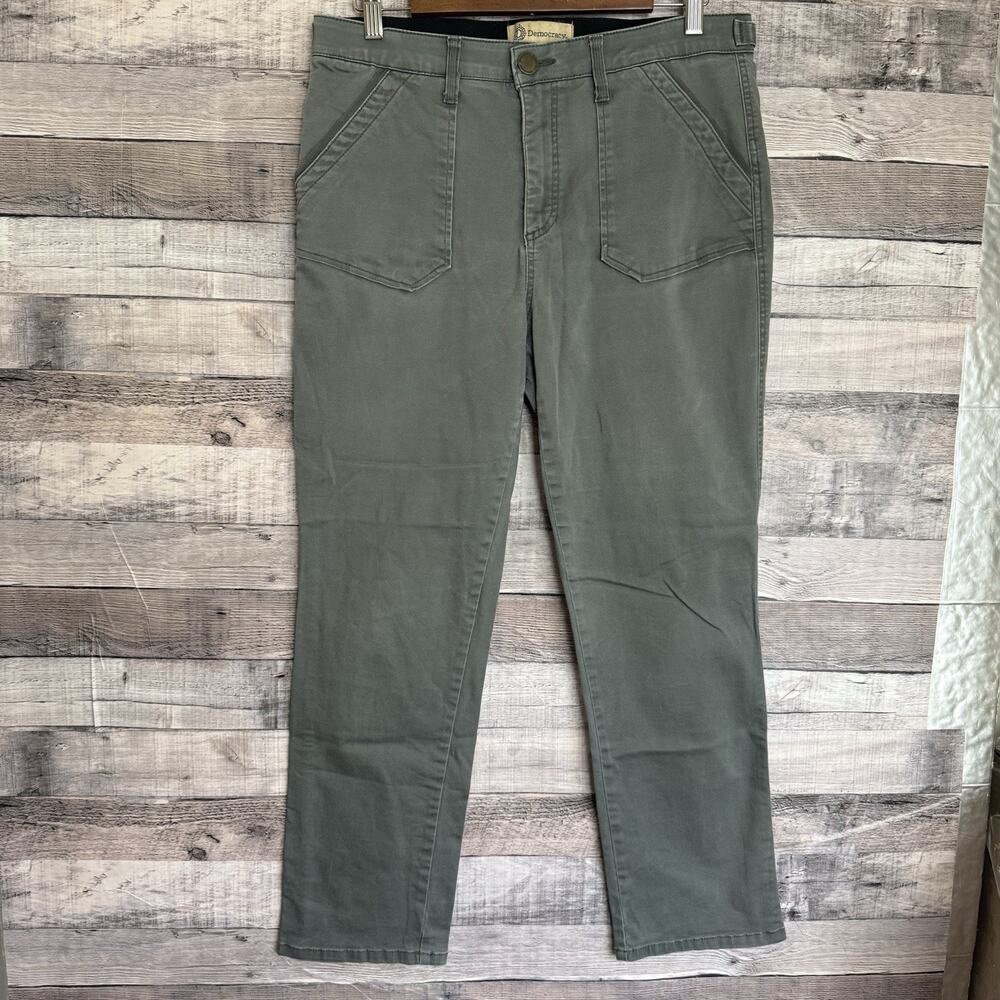 Democracy Jeans Womens 12 Ab Technology Green Stretch Denim Mid Rise
